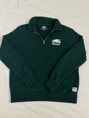 Roots Forest Green Zip-Up Sweater